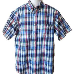 Vintage Brooks Brothers India Madras Shirt Multicolor Plaid Men's Size Medium